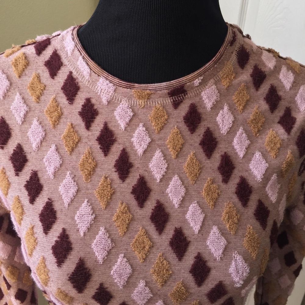 Free People • Diamond Textured Patch Sweater Top - Picture 3 of 9